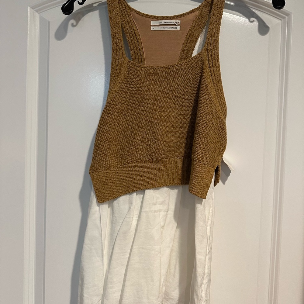 Anthropologie Brown Knit Tank Top